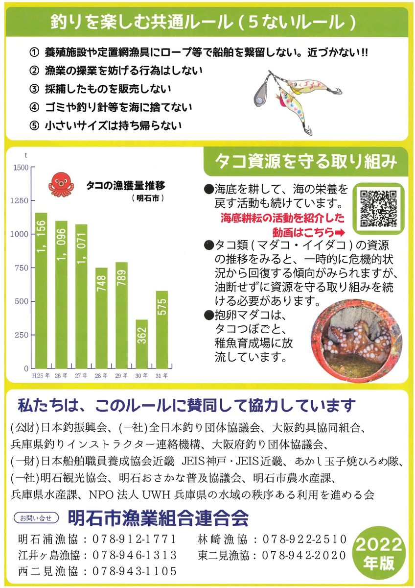 明石沖のボートでのタコ釣りルールのわかりやすい説明