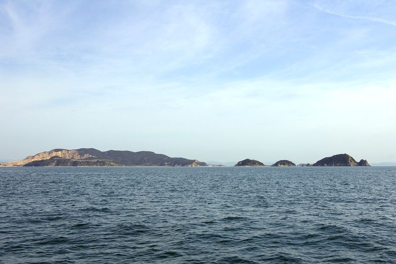 左が男鹿島、右が加島　ここも魚礁帯のポイント