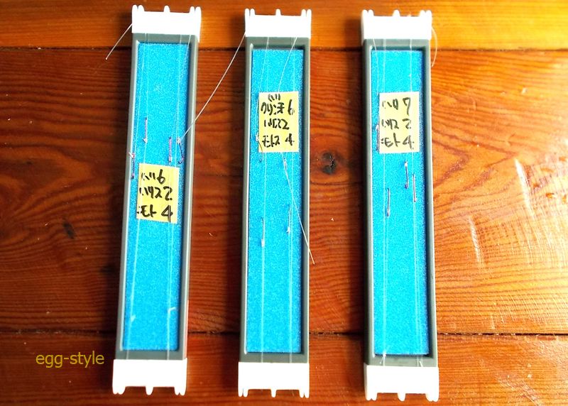 ハリが鈍ったら　仕掛け交換。各種を用意しておきます