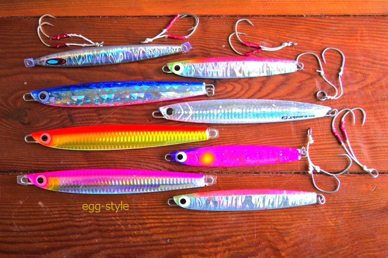 重いジグは出番なし 右上の100gが頑張った