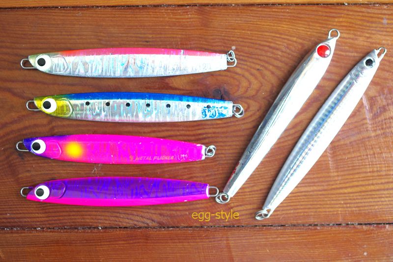 100-120gの小さいジグが、確率として一番高く色より動き