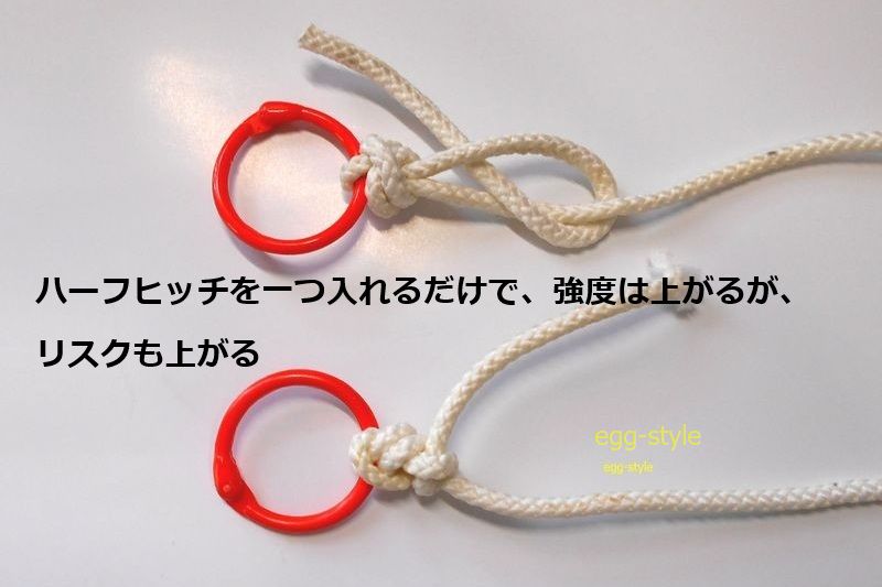 ハーフヒッチをどうするかは、判断です。